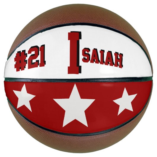 Monogram Rood en Cream Basketbal (Voorkant)