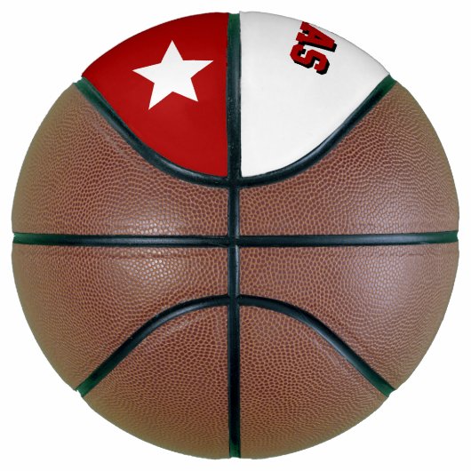 Monogram rood en wit basketbal (Rechts)