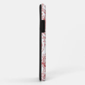 Monogram rood en wit bloempatroon Case-Mate iPhone case (Achterkant/rechts)