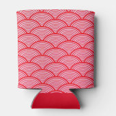 Monogram rood en wit Scallop Patroon Blikjeskoeler (Achterkant)