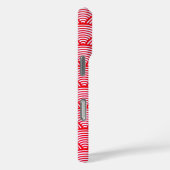 Monogram rood en wit Scallop Patroon Case-Mate iPhone Case (Achterkant / Rechts)