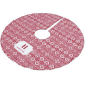 Monogram rood en wit Sweater Pattern Kerstboom Rok (Gekanteld)