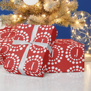 Monogram Rood en Wrapppapier Cadeaupapier