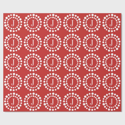 Monogram Rood en Wrapppapier Cadeaupapier (Vlak)