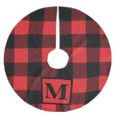 Monogram Rood en Zwart Buffalo Spelen Kerstboom Rok (Voorkant)
