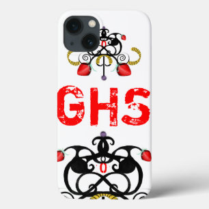 MONOGRAM ROOD EN ZWART iPhone 13 HOESJE