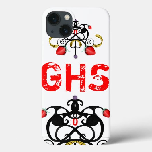 MONOGRAM ROOD EN ZWART Case-Mate iPhone CASE (Achterkant)