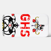 MONOGRAM ROOD EN ZWART Case-Mate iPhone CASE (Achterkant (horizontaal))