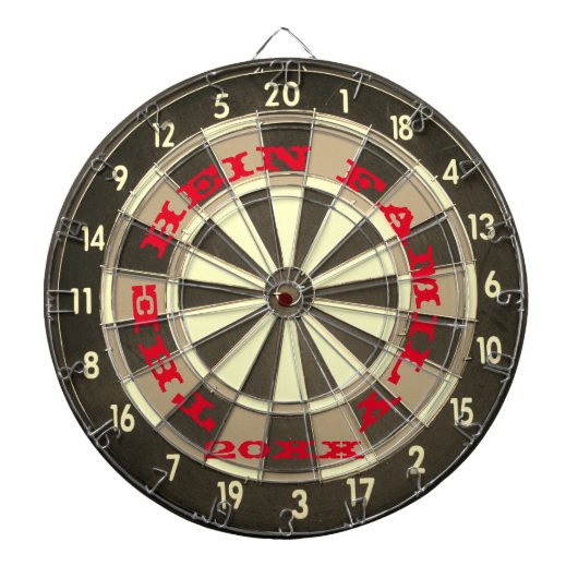 Monogram Rood- en Zwarte Dart Board Dartbord (Voorkant)