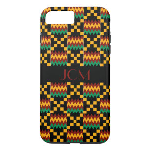 Monogram Rood, Geel, Groen, Zwart Kente Cloth iPhone 8 Plus / 7 Plus Hoesje