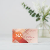 Monogram | Rood goud Abstracte achtergrond Visitekaartje (Staand voorkant)