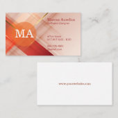 Monogram | Rood Gouden Abstracte Achtergrond Visitekaartje (Voorkant / Achterkant)