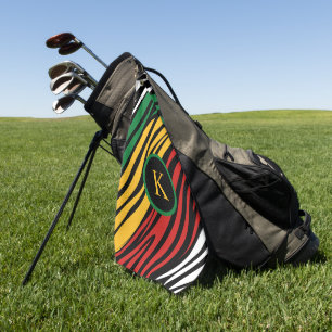 Monogram Rood Groen Geel Zwart Geschiedenis maand Golfhanddoek