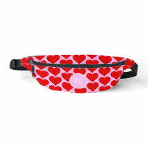 Monogram rood roze hartpatroon vrouwelijk