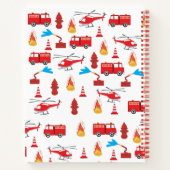 Monogram Rood Transport Fire Truck Engine Notitieboek (Achterkant)