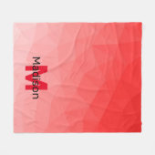 Monogram rood verloop geometrisch maaspatroon fleece deken (Voorkant (Horizontaal))