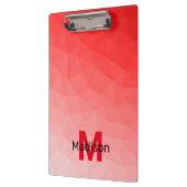 Monogram rood verloop geometrisch maaspatroon klembord (Links)