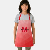 Monogram rood verloop geometrisch maaspatroon schort (Insitu)