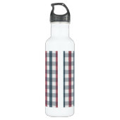 Monogram rood, wit en blauw speldenmonogram waterfles  (Achterkant)