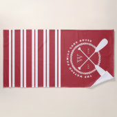 Monogram rood wit Nautisch Lake House Strandlaken (Voorkant)