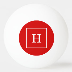 Monogram rood wit omgevormd Initiaal Pingpongballen