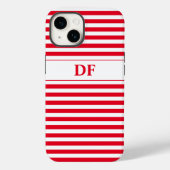 Monogram rood/wit strepen Case-Mate iPhone case (Achterkant)