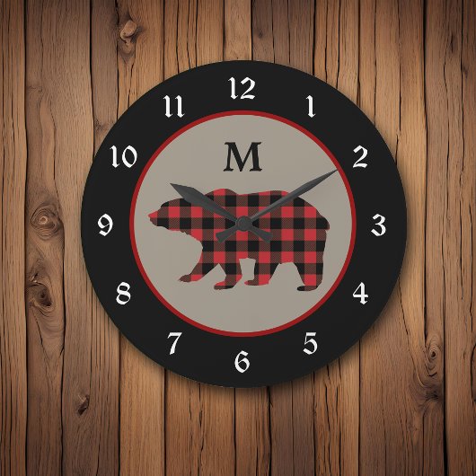 Monogram rood zwart buffel Beer Ronde Klok