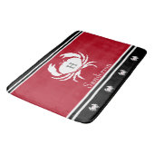 Monogram Rood Zwart Witte Krab Nautical Kitchen Ru Badmat (Gekanteld)