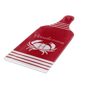 Monogram Roodwitte krab Nautical Cutting Board Snijplank (Hoek)