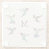 Monogram roofvogels glazen onderzetter (Achterkant)