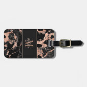 Monogram Roos Gold Black marmer Bagagelabel (Voorkant horizontaal)
