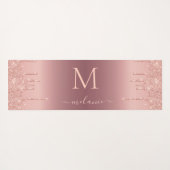 Monogram Roos Gold Blush Glitter Jouw naam Yogamat (Achterkant (horizontaal))