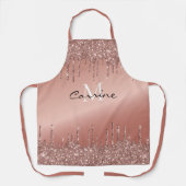Monogram Roos Gold Driving Glitter Metallic Name Schort (Voorkant)