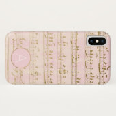 Monogram roos Gold en Gold Foil Musical Notes Case-Mate iPhone Case (Achterkant (horizontaal))