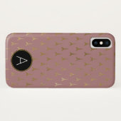Monogram Roos Gold en Gold Foil Parijs Frankrijk Case-Mate iPhone Case (Achterkant (horizontaal))
