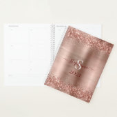 Monogram Roos Gold Faux-Glitter Girly Glam Planner (Display)