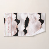 Monogram Roos Gold Glitter Agate Black White Swirl Bad Handdoek (Handdoek)