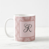 Monogram Roos Gold Glitter Geometric Pattern Koffiemok (Links)