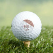 Monogram Roos Gold Glitter | Marble Boss Babe Golfballen (Insitu Shirt)