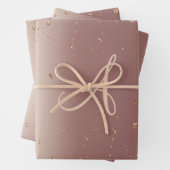 Monogram Roos Gold Glitter Script Trendy Inpakpapier Vel (In situ)