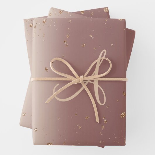 Monogram Roos Gold Glitter Script Trendy Inpakpapier Vel (In situ)