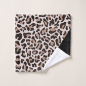 Monogram Roos Gold Leopard Print Trendy Bad Handdoek (Wasdoekje)