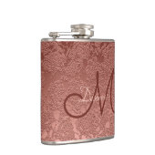 Monogram Roos Gold Pink Floral Modern Elegant Art Heupfles (Rechts)