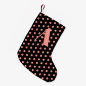 Monogram Roos Gold Waterverf zwarte pooldots Kleine Kerstsok (Voorkant (Hangend))