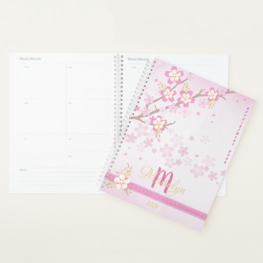 Monogram Roos Goud Afspraak Boek 2025 Planner (Display)