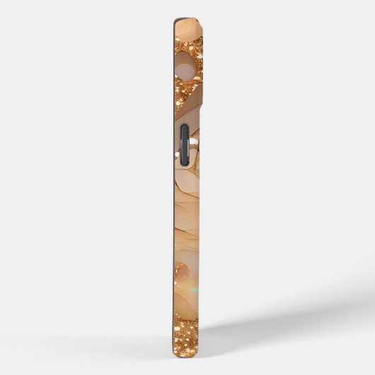 Monogram Roos Goud Glitter Marmer Case-Mate iPhone Case (Achterkant / Rechts)
