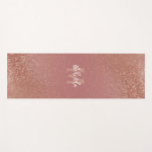  Monogram Roos Gouden Faux Glitter Yogamat (Voorkant (horizontaal))