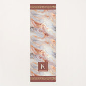 Monogram Roos Gouden Marmeren Patroon Yoga Mat (Voorkant)