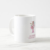 Monogram Roos Gouden Waterverf Bloemletter I Koffiemok (Voorkant links)