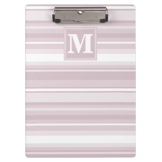 Monogram roos kwartsstrepen klembord (Voorkant)